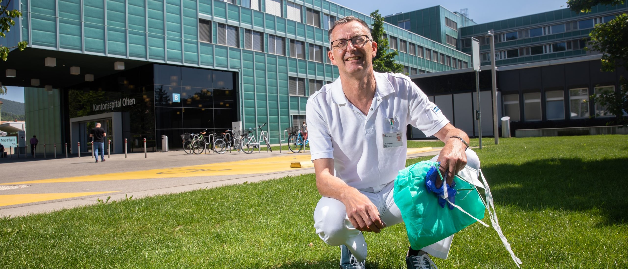 Dr. med. Rein Jan Piso, Leiter Spitalhygiene der Solothurner Spitäler vor dem Kantonsspital Olten
